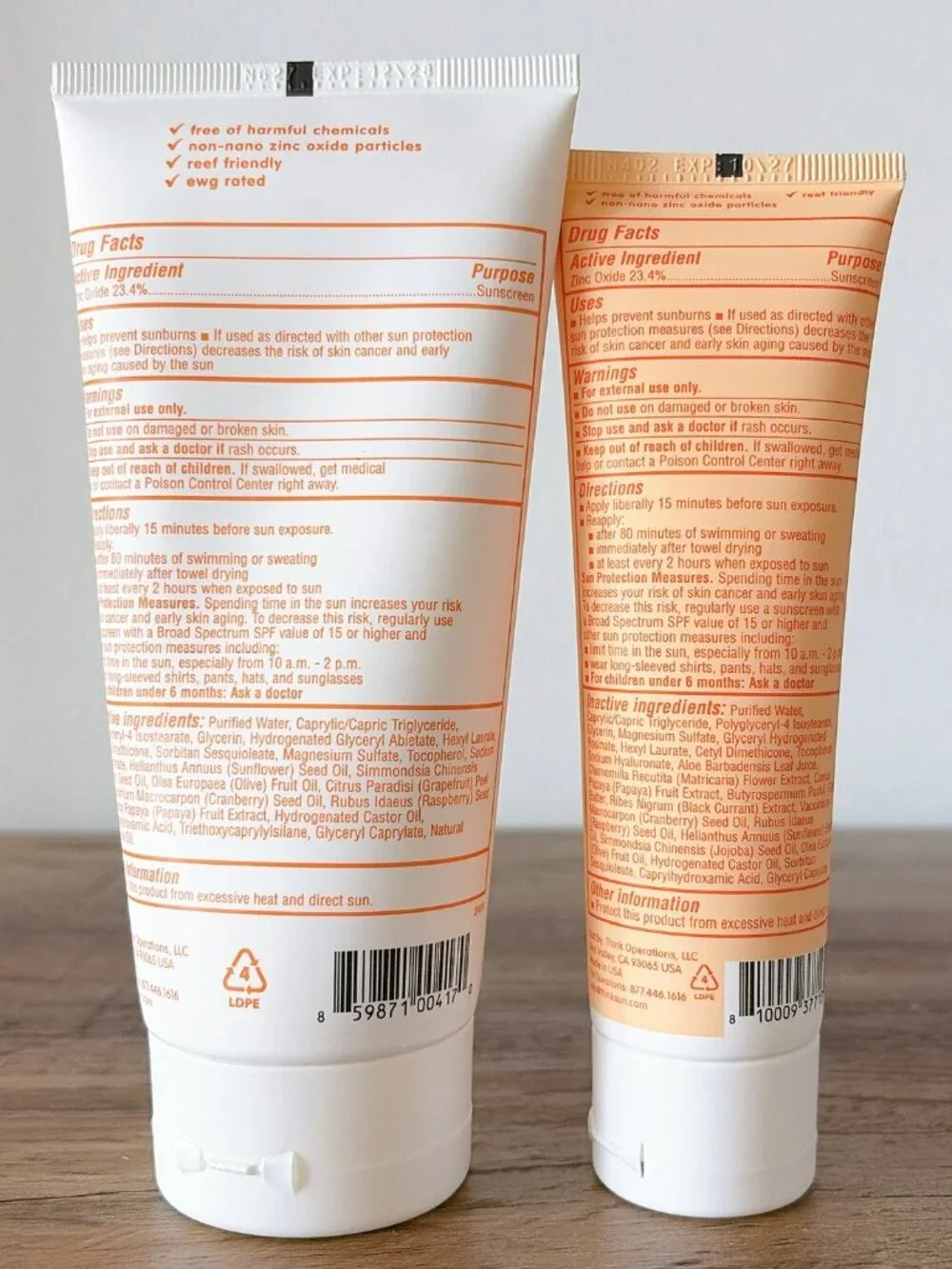 thinkbaby sunscreen bundle SPF 50 with non-nano zinc oxide water resistant